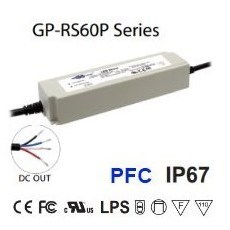 ไดรเวอร์ LED GlacialPower Rs60p 42ca 60w 1400ma ปรับความสว่างได้ ช่องสัญญาณเดียว 220v ตัวแปลงไฟ AC เป็น DC กันน้ำ Ip67 Pfc - Product Image 1