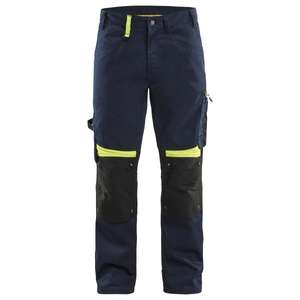 BLAKLADER - 155618608633D120 Pantalón sin bolsillos para uñas Azul marino oscuro/Amarillo hi-vis-PANTALÓN DE TRABAJO EAN 7330509921487 - Product Image 1