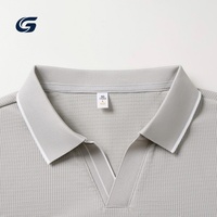 Kaos Golf Pria Kasual Rajut Polos Bahan Spandex/Nylon Anti Kusut, Sejuk untuk Musim Panas, Lengan Pendek