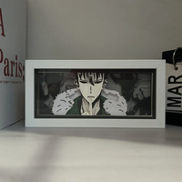 Lampe de nuit en papier découpé, boîte à ombres, lampe Manga, lampe Anime, lampe Kawaii, lampe de nuit mignonne pour la décoration de la chambre des enfants, alimentée par USB