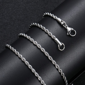 Kalung Rantai Baja Tahan Karat BES 3mm <span class=keywords><strong>4mm</strong></span> 5mm 6mm Lapis Emas 18K PVD Model Pilin Perhiasan Hip Hop Grosir Pabrik Ready Stock - Product Image 3