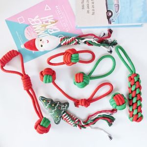 ของเล่นสุนัขเชือกคอตตอนสำหรับสัตว์เลี้ยงเซตของเล่นเชือกคอตตอนใหม่สำหรับสัตว์เลี้ยงเชือกผูกโบว์กันกัดสำหรับเทศกาลคริสต์มาส - Product Image 4
