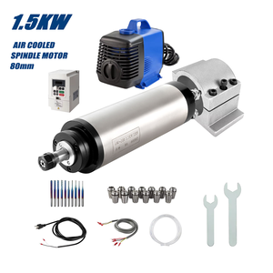 Zhong Hua Jiang 1.5KW ER16 80mm 4 Rodamientos 110V/220V Kit de Motor de Husillo CNC Refrigerado por Agua MAX 24000 RPM para Router, Grabado y Perforación - Product Image 1