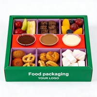 Boîte de luxe jetable pour plateau de desserts au chocolat et biscuits avec séparateurs – Emballage alimentaire pour traiteur, boîte en papier pour bonbons et biscuits de l'après-midi