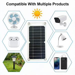 ALECTER Portable 6W 5V <b>Solar</b> Panel, High Efficiency Monocrystalline Waterproof PV Module for Outdoor <b>Camera</b> Camping Daily Power - Product Image 6