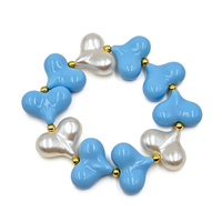 Bracelet multicolore à grosses perles pour femme, en acrylique audacieux, extensible, idéal pour l'été et la plage, bijou tendance et élastique