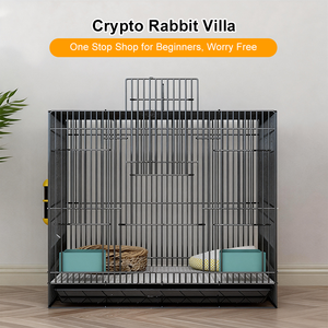 <span class=keywords><strong>Cage</strong></span> à lapins pliable en fil de fer cryptée pour lapins nains, cochons d'Inde et poulets - Nid d'intérieur toutes saisons pour animaux de compagnie - Product Image 1