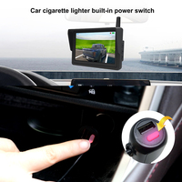 Caméra de recul sans fil solaire HD 720P pour voiture, caméra de recul solaire pour camion avec moniteur 5,0 pouces