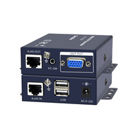 USB teclado ratón VGA UTP LAN extensor con Audio 1080P TX RX 990ft 300m para PC portátil escritorio Notebook a TV proyector CCTV