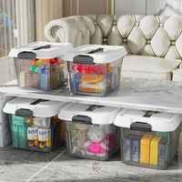 Boîtes de rangement en plastique transparent avec couvercles, empilables, anti-poussière, organisateur de placard sans BPA, boîte pour vêtements, jouets, chaussures, maison, bureau