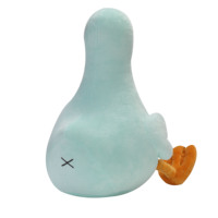 Peluche de canard bleu clair de dessin animé OEM, poupée en peluche d'oiseau aquatique assise, jouet en peluche personnalisé avec logo, cadeau
