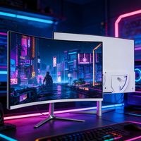 White Computer LED Monitor 24 27 Inch 1k Gaming Monitor Curved Screen 165hz Gaming PC Monitors With Blacklight