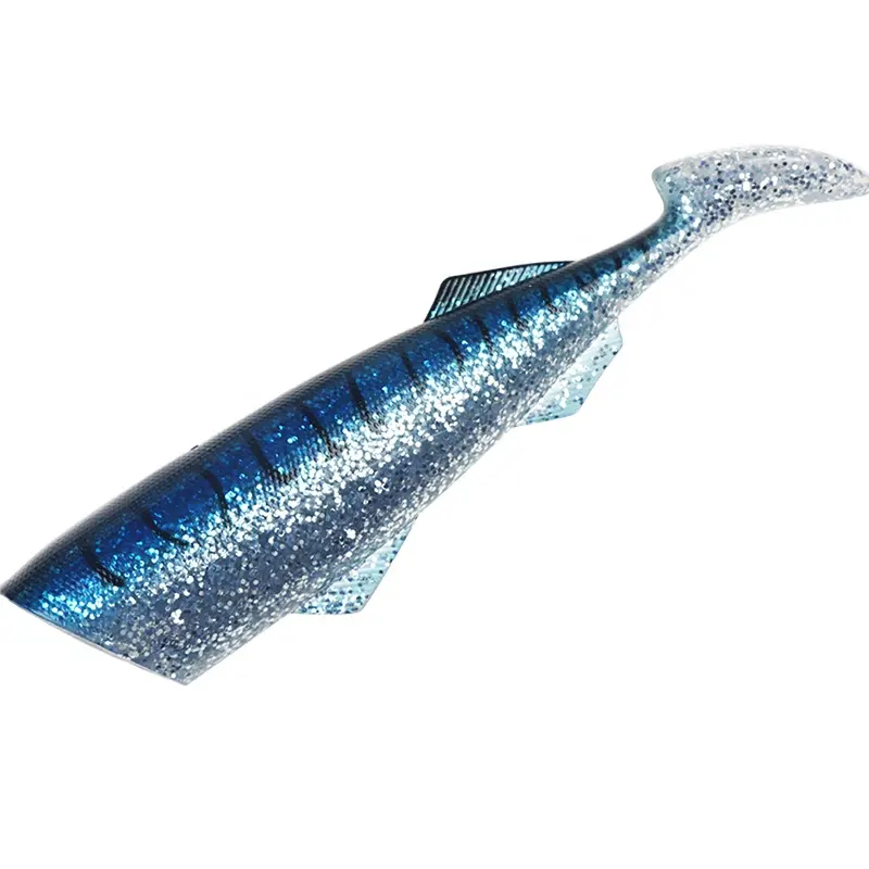 Iscas de pesca artificial de 22cm, isca de borracha artificial de simular grande, cabeça de peixe, isca de pesca macia e de plástico