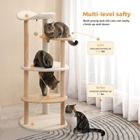 XIANGLONG Arbre à chat de luxe moderne pour grands chats - Tour d'activités en bois écologique avec condo en sisal, griffoir et structure d'escalade pour intérieur