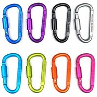 Mousqueton Premium 8CM en Aluminium Aéronautique, Forme Carrée, Verrouillage Latéral, Clip Rapide à Vis, Boucle de Suspension Multifonctionnelle Colorée