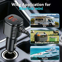 105W Starlink Mini Araç Şarj Kablosu, Dijital Ekranlı, 12V-24V DC Güç Adaptörü, Araba, Karavan, Tekne için
