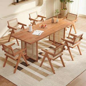 Sedia da Pranzo in <span class=keywords><strong>Legno</strong></span> e Rattan per Casa e Ristorante, Prezzo all'Ingrosso, Alta Qualità, Vendita Calda - Product Image 2