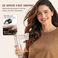 Nouvelle conception de lisseur professionnel pour cheveux, brosse coiffante à air chaud, sèche-cheveux et styler 8 en 1, prise US, multi-styler, sèche-cheveux