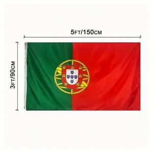 Banderas Nacionales Portuguesas Verdes y Rojas al por Mayor, 100% Poliéster, 3x5 Pies, con Asta de Aluminio - Product Image 2