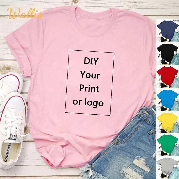 Custom Print Harajuku Men Tee DIY Your Like Photo Or Logo Plain Mujer Cotton T-Shirt Fashion Knitted Sport Women Tops T Tshirt