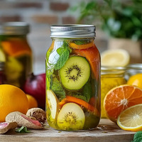 Grosir Stoples Kaca Mason Bulat Mulut Lebar Kedap Udara Kosong Ukuran 150ml hingga 1000ml dengan Tutup Terpisah untuk Bumbu, Pengalengan, dan Saus