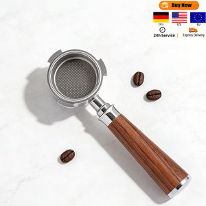 Porte-filtre sans fond Klam 51 mm personnalisé pour machine <span class=keywords><strong>Delonghi</strong></span> EC680/EC685, réutilisable, écologique, poignée en acajou - Product Image 1