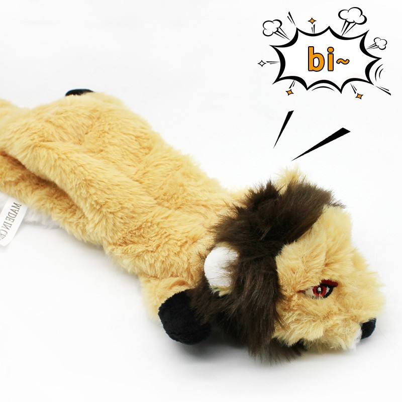 Wholesale Tiger Lion Leopard Plush Dog Toys Squeaky Chewable