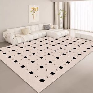 พรมลายเรขาคณิตสไตล์นอร์ดิกมินิมอล รูปทรงสี่เหลี่ยมผืนผ้า ทำจากเส้นใยโพลีเอสเตอร์ ตกแต่งบ้าน ห้องนั่งเล่น ห้องนอน พรมขนาดใหญ่ ปรับแต่งได้ - Product Image 4