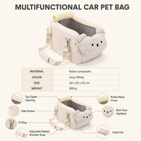 Sac de transport multifonctionnel YAOYUE pour animaux de compagnie, souple, en polyester, avec fenêtre en maille roulable et bandoulière réglable