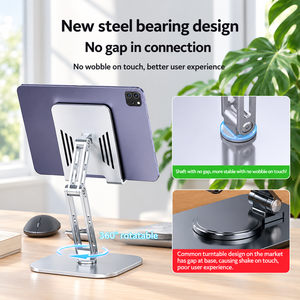 Heavy Duty 360 Degree Rotating Tablet Stand Foldable Aluminum Carbon Steel Dual Arm <strong>Bracket</strong> for Office - Product Image 5