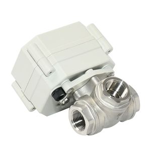 Vanne à boisseau sphérique miniature électrique Tonhe, filetée 1/2 pouce, en acier inoxydable, 1,0 Mpa, pour eau et air - Product Image 2