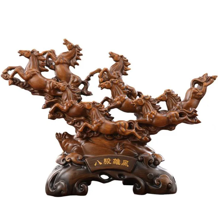 Статуэтка китайской лошади со знаками Зодиака 2023, популярная смола, оптовая продажа, подарок, статуэтка лошади из нефрита