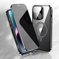 Coque de téléphone magnétique antichoc à design entièrement enveloppant à 360 degrés, usinée CNC, pour iPhone 14-17