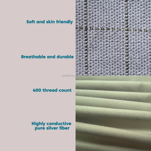 Earthing lembar dipasang dengan 5% serat perak-95% kabel pembumian katun organik, penguji, pena, masker mata termasuk-peningkat Kesehatan - Product Image 2