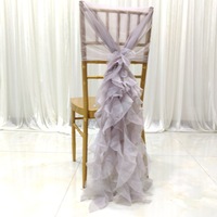 Élégant ruban de chaise en mousseline unie 100% polyester, installation facile pour mariage