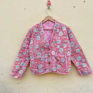 เสื้อนอกผ้าคอตตอนระบายอากาศได้ของผู้หญิงแจ็กเก็ตบล็อกสีลายดอกทานตะวัน - Product Image 1