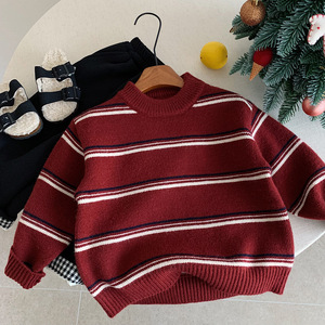 <span class=keywords><strong>Pull</strong></span> à col roulé rayé pour garçons, style coréen, décontracté, ample, élégant, tricot tendance, hiver 2026 - Product Image 5