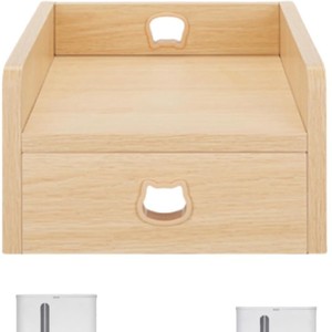 Support en bois pour gamelles d'animaux, carré, surélevé, pour chat et chien, couleur bois naturel - Product Image 1