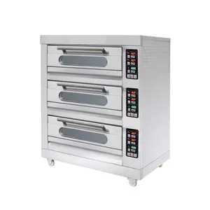 Neuer industrieller elektrischer Brot backofen Edelstahl-Deckofen für die Bäckerei mit 380V Volta und Rohstoff mehl