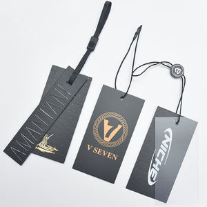 Custom Own Brand Logo Paper Pvc Jeans Paper Hangtags Personalizada Ropa Etiqueta de papel - Product Image 5