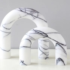 SAIDKOCC 20x5x23cm Travertijn Boog Decoratieve Objecten voor Salontafel Natuurlijke Marmeren Woonaccessoires voor Entree Schouw Boekenplank - Product Image 3