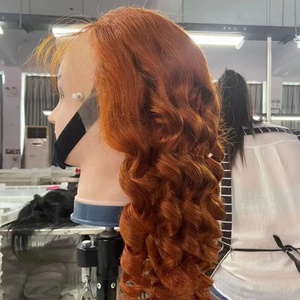 Peluca de cabello humano de 350 colores, alta calidad, ya hecha, ondulada, con encaje frontal, sin procesar, vendedor de pelucas - Product Image 1