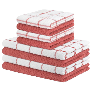 Khăn lau cotton siêu thấm nước khăn lau nhà bếp nhanh khô Khăn Rửa Chén gia dụng Khăn trà dệt 37x64cm họa tiết kẻ sọc tươi - Product Image 4