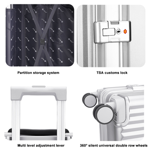 Ensemble de bagages de voyage léger de luxe Polyester doublé Durable PC et valise étanche à cadre en aluminium pratique pour le voyage - Product Image 2