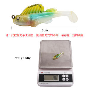 Señuelo blando de silicona de 6cm y 8g con cola en T, mini cebo artificial para pesca de lubina, señuelo de fondo antienredos para peces saltarines - Product Image 3