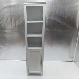 <strong>Bathroom</strong> <strong>Tall</strong> Storage <strong>Cabinet</strong> with 3-tier Shelf and Door Floor <strong>Cabinet</strong> Cupboard <strong>Free</strong> <strong>Standing</strong> Slim Side Organizer Shelves White - Product Image 2