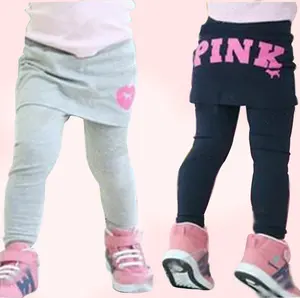 中国供应商提供的高品质儿童女童休闲字母印花裹腿裙