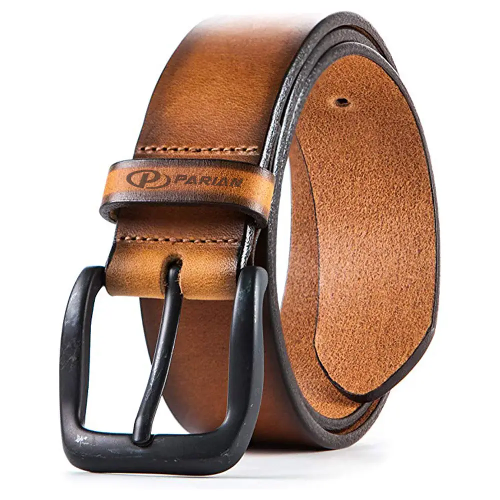 Top Strong High Quality Real Leather Buckle Belt for Men Custom Made Logo Design For Dress Belt