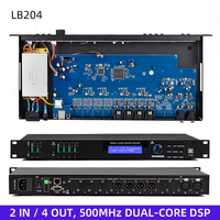 Processeur de sonorisation DSP FIR LB204 2 entrées 4 sorties, 500 MHz, double cœur, 32 bits, 768 kHz ADC, PEQ, DEQ, GEQ, contrôle USB, LAN, PC