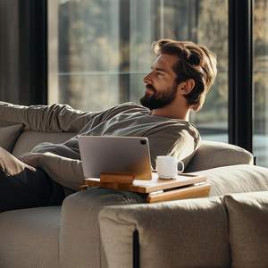 Wooden Waterproof Sofa Silicone Couch <strong>Caddy</strong> Couch Cup Holder Tray Sofa <strong>Arm</strong> Tray Couch <strong>Arm</strong> Table Tray with Phone Holder - Product Image 4